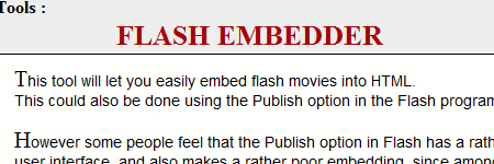 Flash Embedder - Online Generator