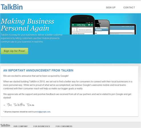 Google compra Talkbin