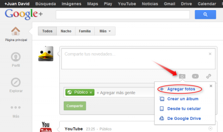 subir fotos google plus