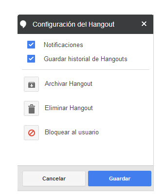 Configuración de los Hangouts