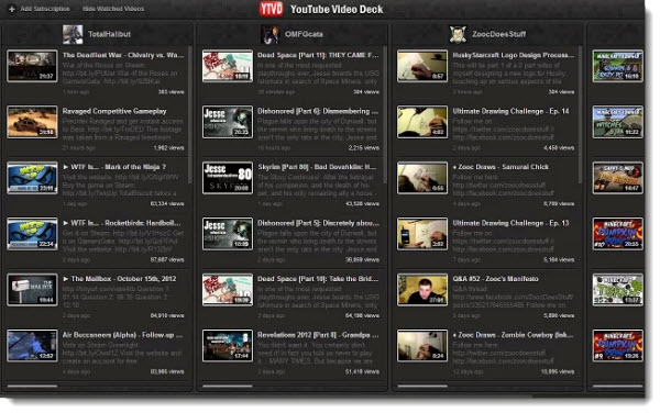 YouTube Video Deck