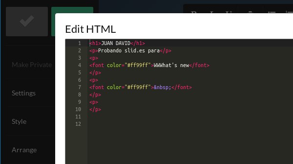editor html presentaciones