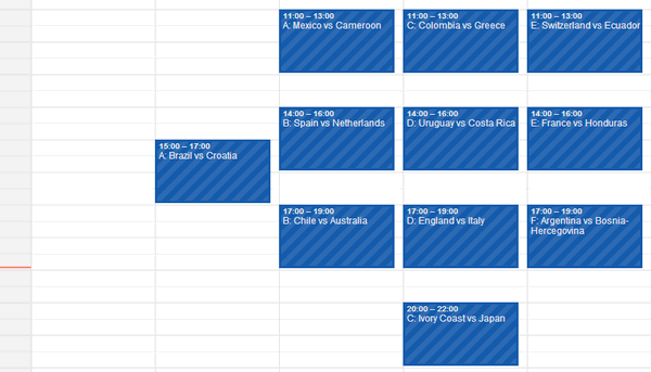 1 calendario mundial google calendar