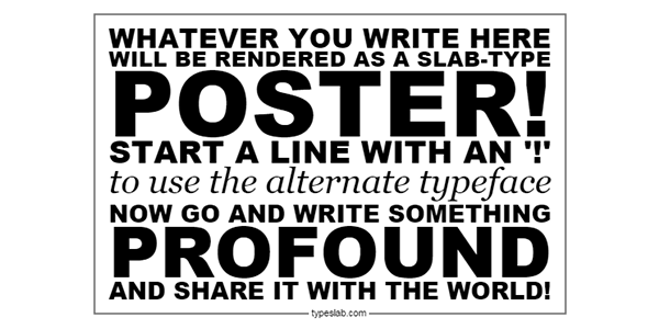 TypeSlab: Crea Y Comparte Posters Tipográficos