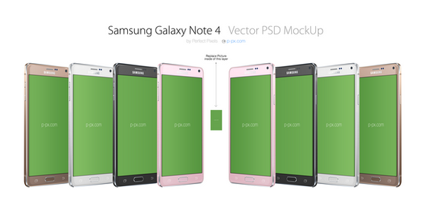 Mockup De Un Samsung Galaxy Note 4 En PSD