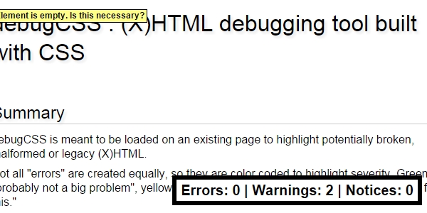 Herramienta De Depuración De HTML Hecha En CSS
