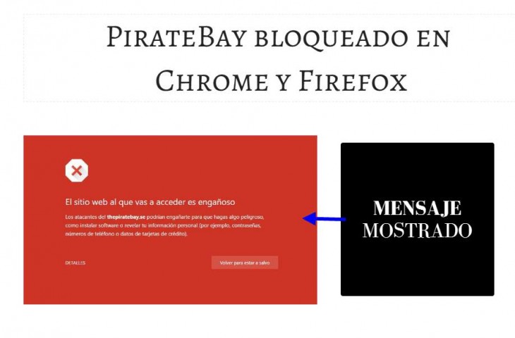 Google bloquea The Pirate Bay en Chrome y Firefox
