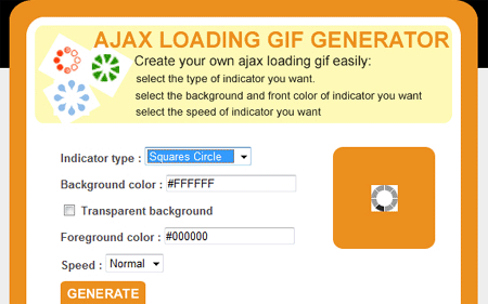 Ajax Loading Gif Generator - Online Generator