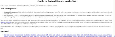 Guide to Animal Sounds on the Net