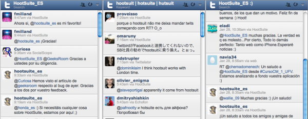 Columnas de HootSuite