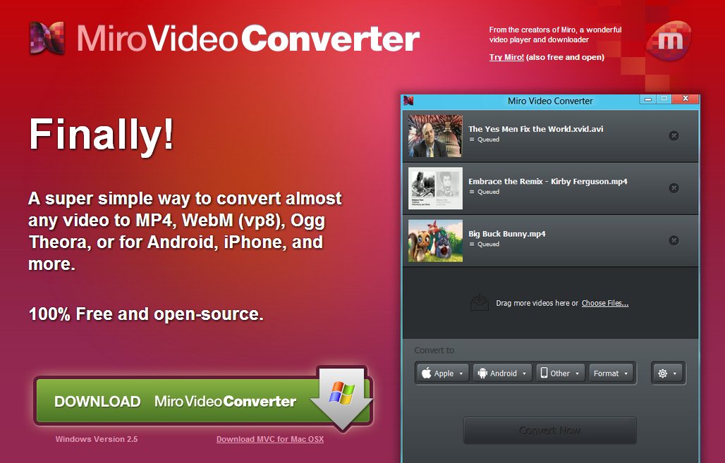 Miro lanza una nueva versión de su fantástico conversor de vídeos