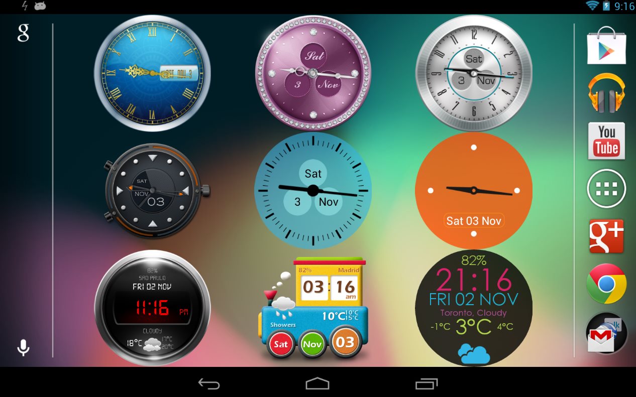 Ultimate Custom Clock relojes para tu Android, relojes “everywhere”
