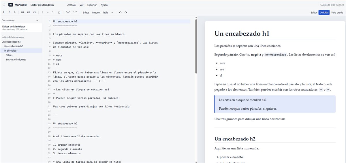 Editor online markdown