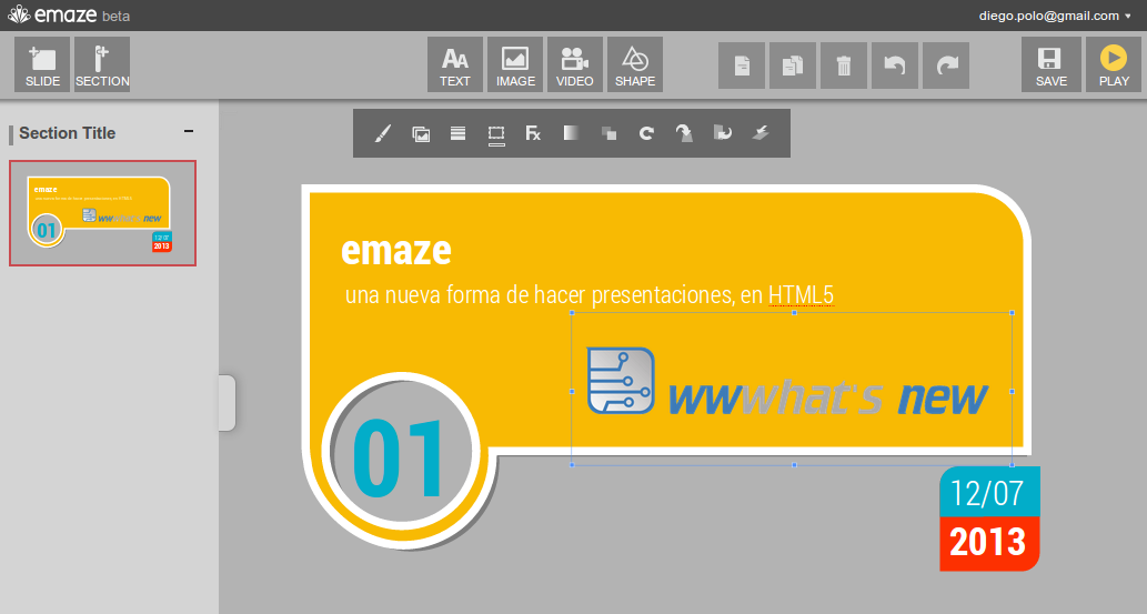 emaze Para hacer presentaciones en HTML5