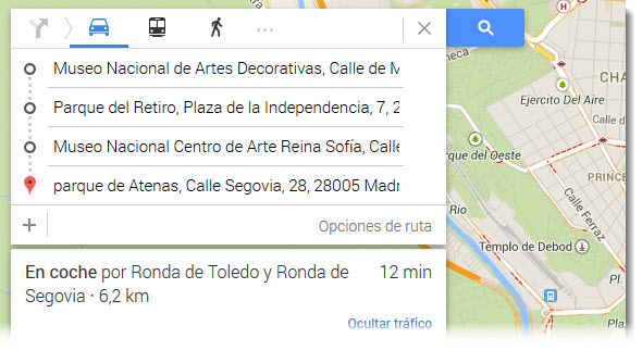 Planificar viaje Google Maps