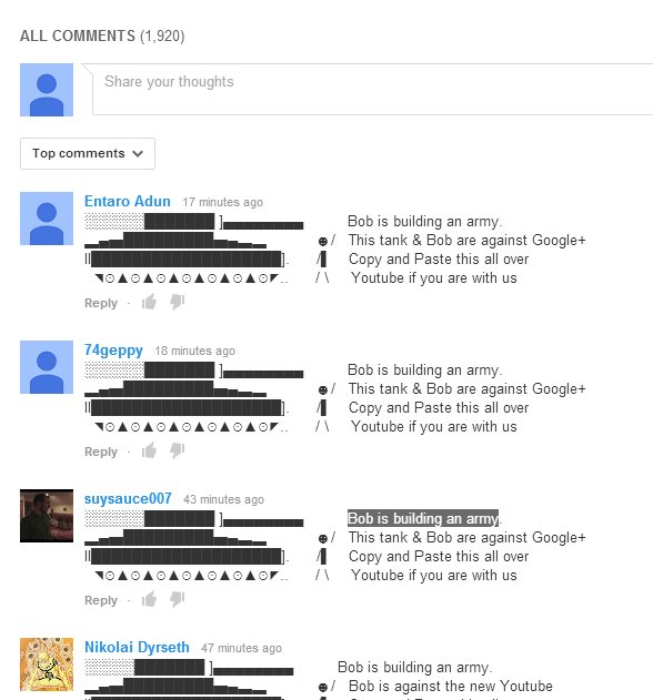comentarios Youtube
