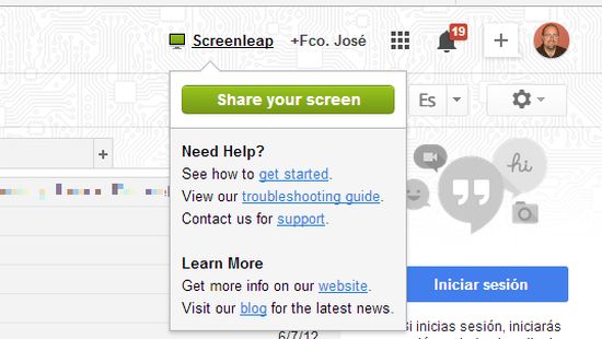 Screenleap for GMail