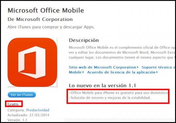 Microsoft ofrece Office para iPhone y Android de forma gratuita