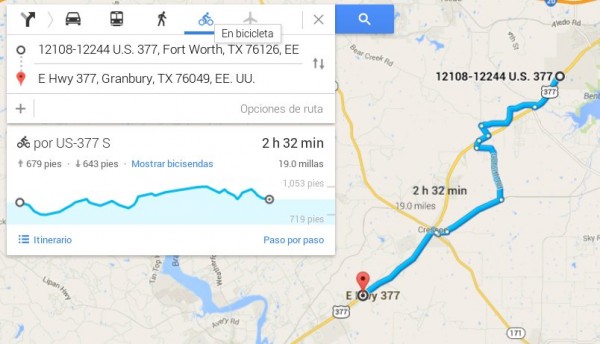 rutas bici elevacion google maps