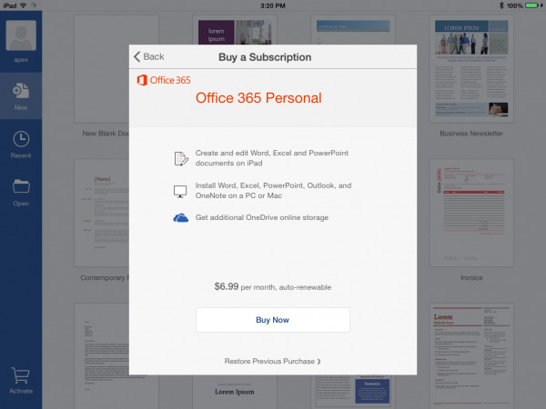 Suscripción a Office 365