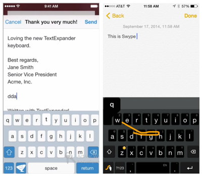 swype y textExpander