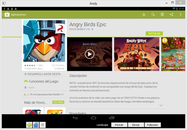 andy tablet angry birds