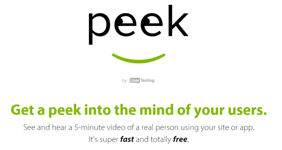Peek, para ver a alguien probando tu sitio web durante cinco minutos