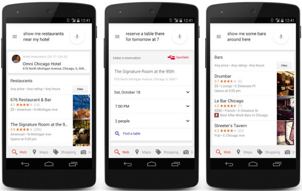 opentable reservations google now hotels