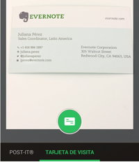 evernote android escanear tarjetas