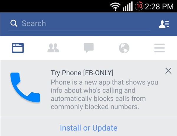 facebook app identificador de llamadas