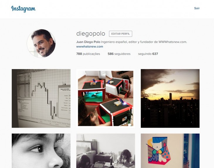 Perfil con diseño nuevo en la web de Instagram