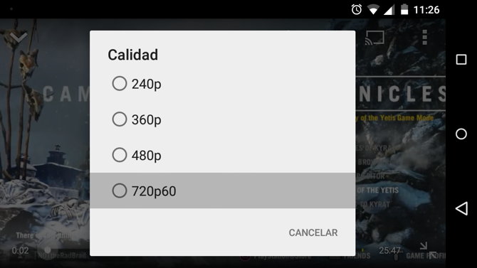 calidad 60 fps youtube android