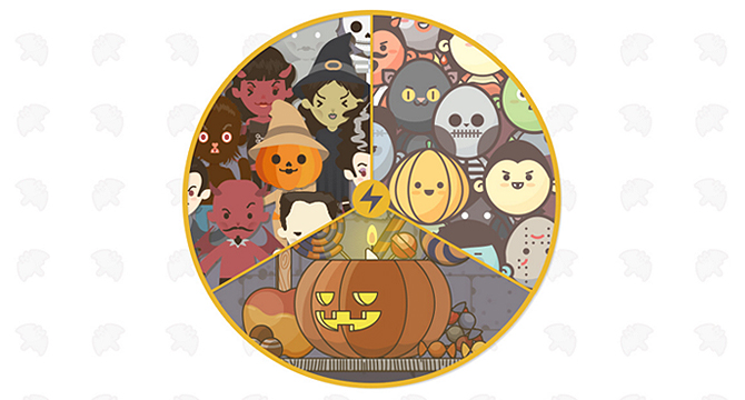 Asombroso Kit De Vectores Para Halloween: Iconos, Avatares, Personajes Y Escenarios