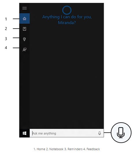 Instrucciones de Cortana en Windows 10