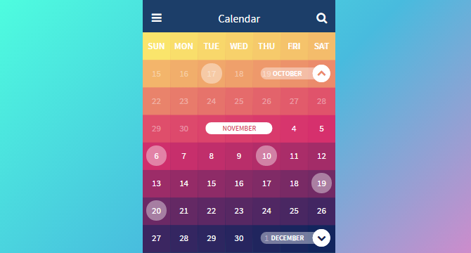 Concepto De Calendario Colorido En CSS Puro