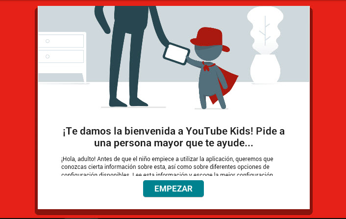 YouTube Kids - bienvenida
