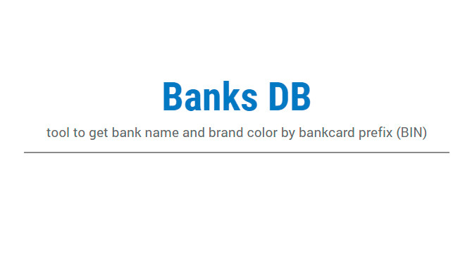 Banks DB: Una Herramienta Para Nombres De Bancos Y Colores De Marcas De Tarjetas De Crédito