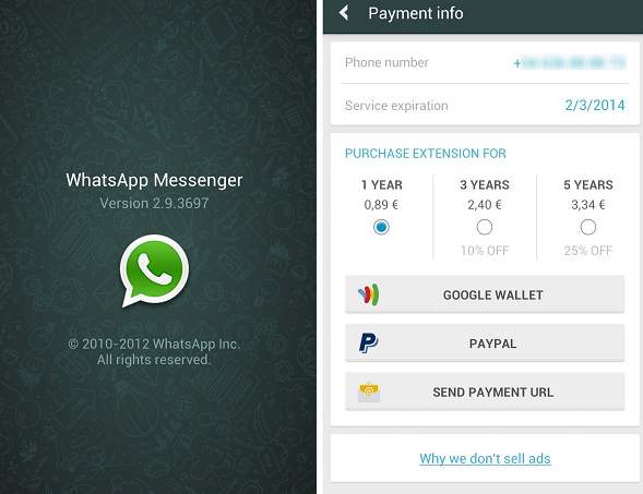 El sistema de pagos que Whatsapp tuvo en su momento