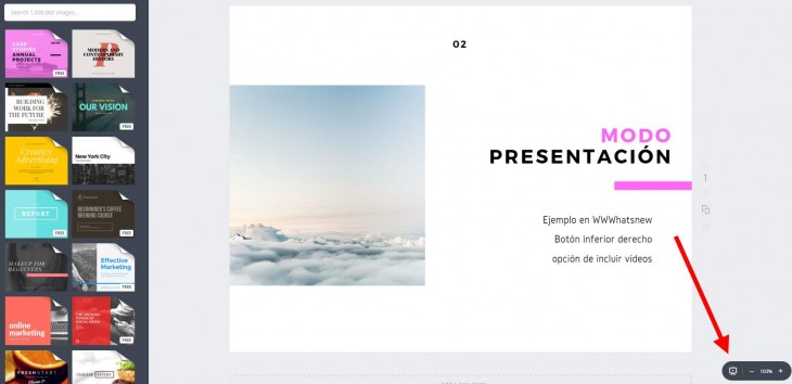 Canva ya permite incluir vídeos y usar el “modo presentación” desde su