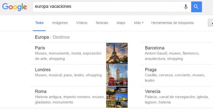 google destinos