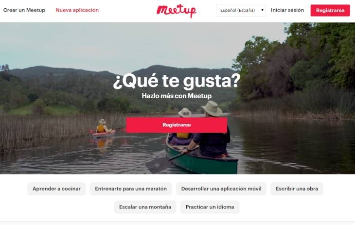 Sitio web de Meetup