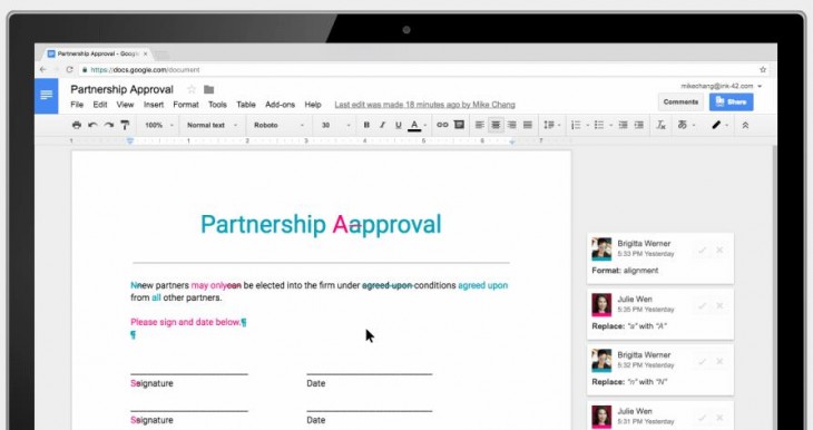 Nuevas funciones de colaboración en Google Docs