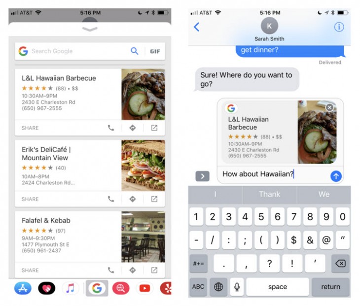 Google para iOS extiende funciones de búsqueda a iMessage