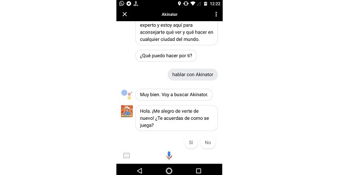 Jugar Akinator con Google Assistant