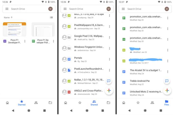 Nueva Interfaz de Google Drive para Android / Crédito de la imagen: XDA developers
