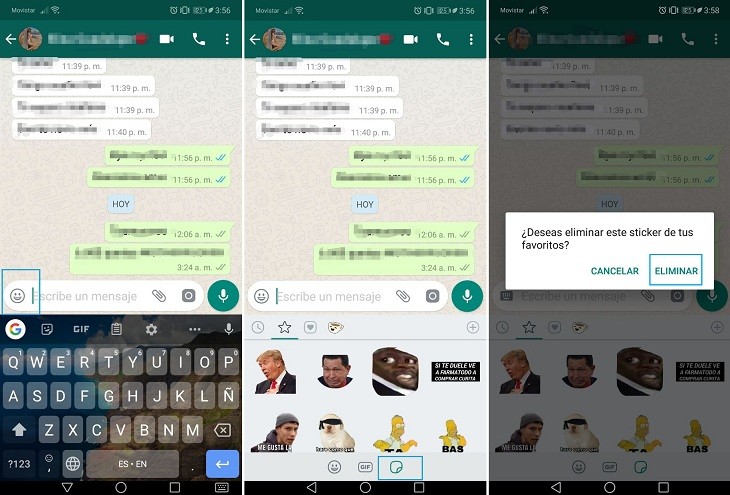 Eliminar stickers de WhatsApp pasos