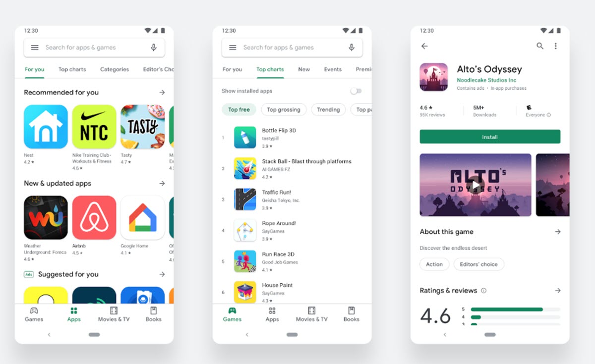 Google Play tiene nuevo diseño y mejoras de navegación