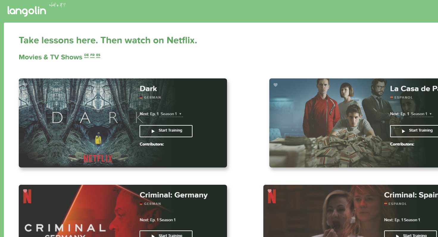 Langolin, nueva opción para aprender idiomas usando Netflix