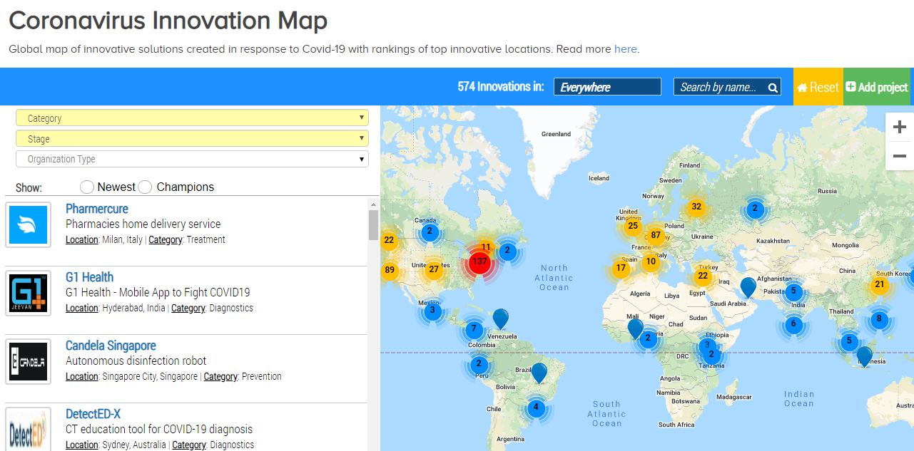 mapa startups