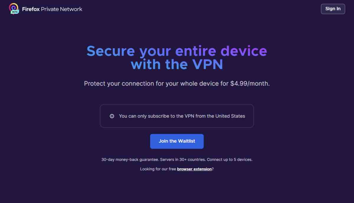 Mozilla llevará su servicio de VPN fuera de la beta como producto independiente